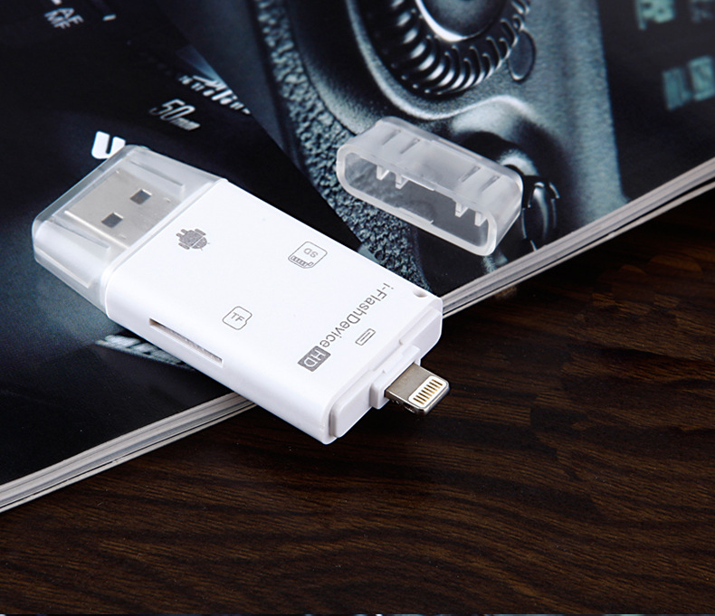 苹果内存扩展u盘 即插即用 tf sd卡二合一迷你iphone通用读卡器