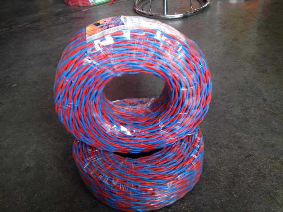 红蓝消防电线rvs2x2.5平方双绞线花线电线电缆电力电缆