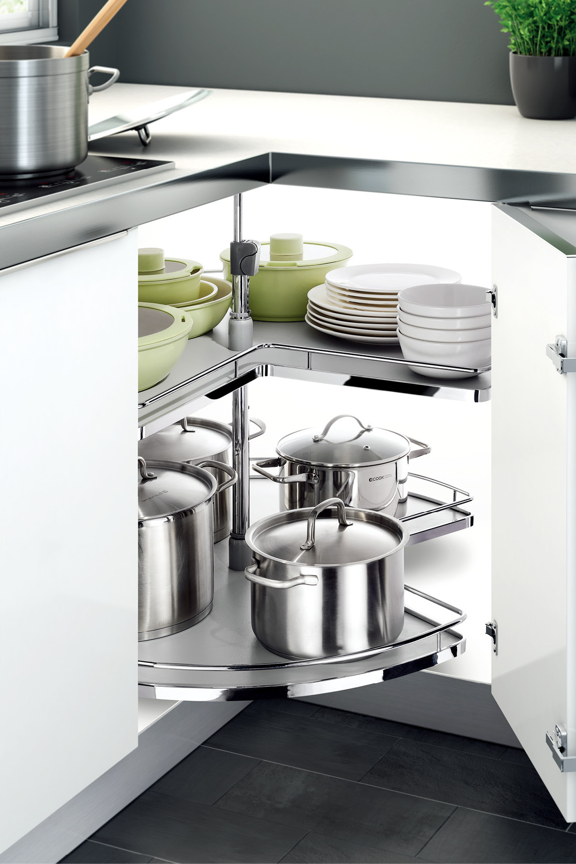 higold/悍高旋转系列270度折入式转盘厨房旋转拉篮