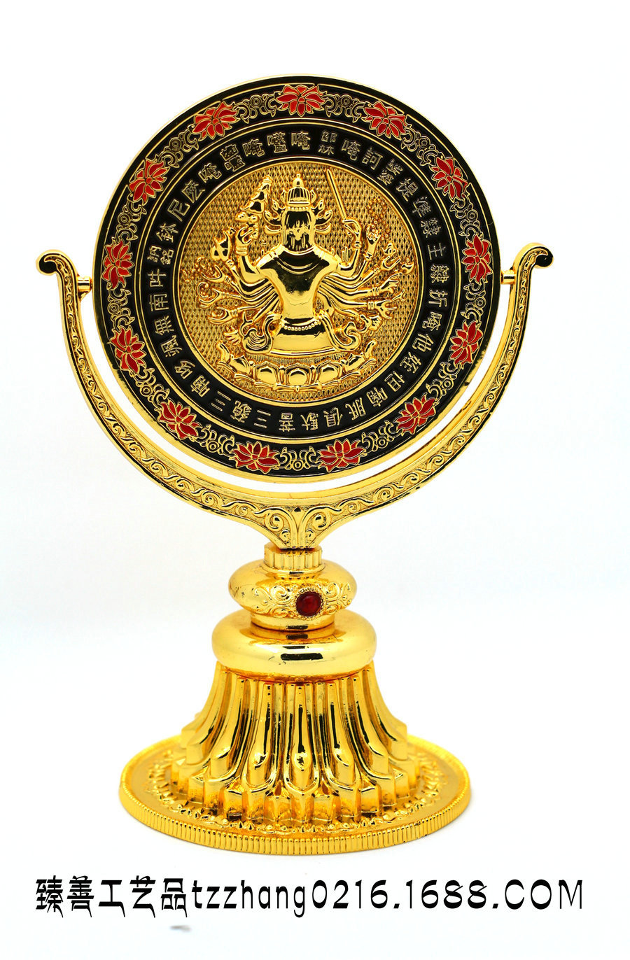 尼泊尔法郎工艺佛教用品藏传密宗摆件准提镜精致镜准提佛母