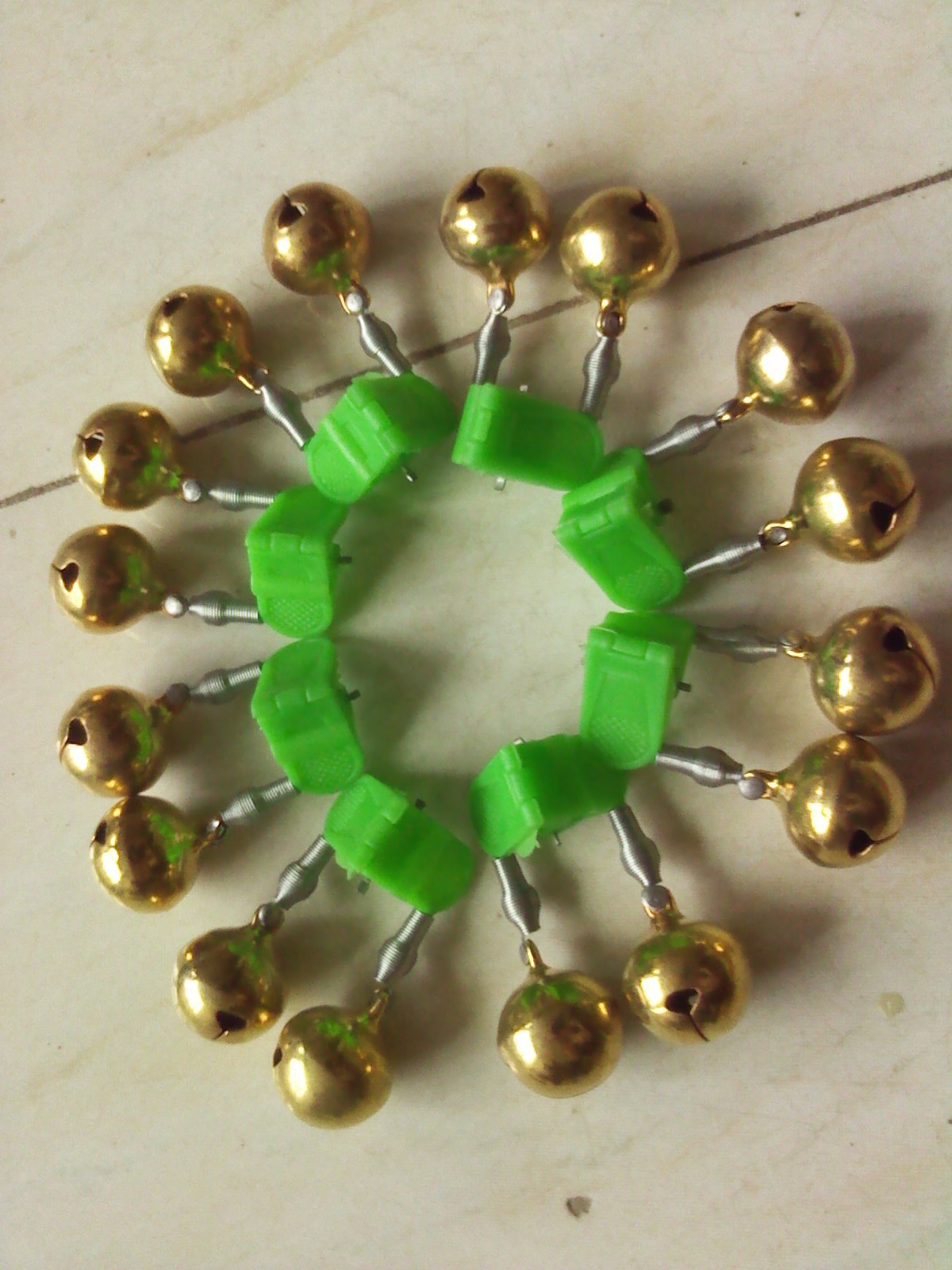 彩色双响铜铃 铃铛 海竿用铜铃铛 钓鱼报警器 垂钓用品