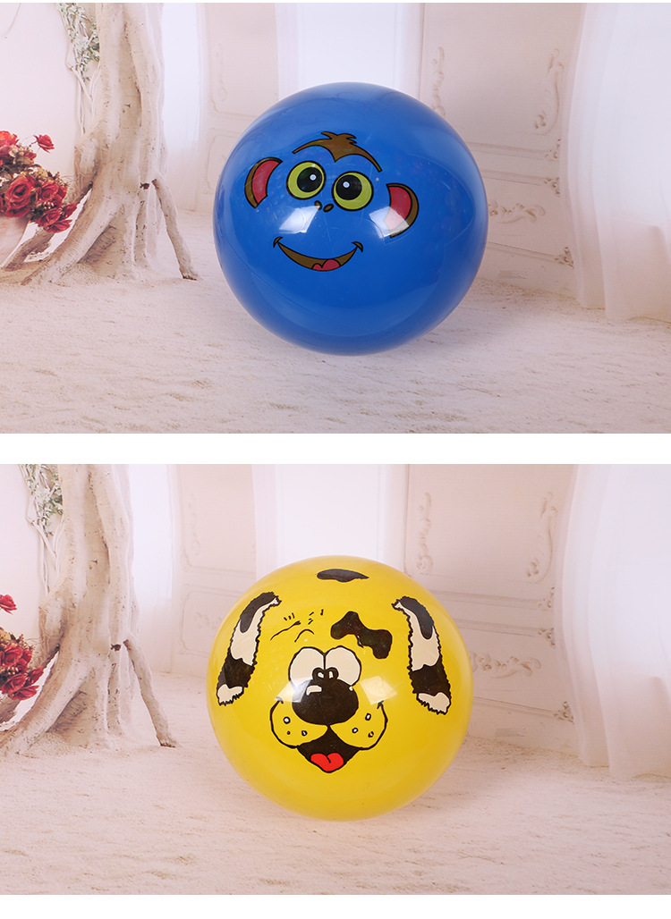 厂家直销高档儿童运动玩具球 贴标动物笑脸拍拍球多色可选批发