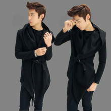 新款韩版非主男式卫衣时尚休闲开衫长款演出发型师服一件代发