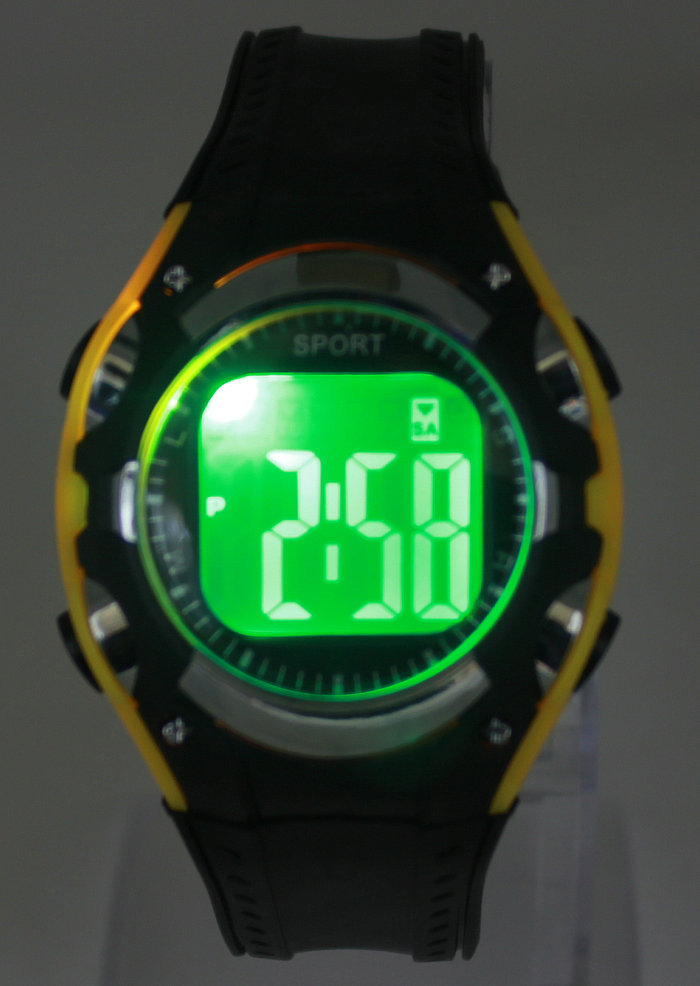 七彩夜光电子表批发厂家直销多功能运动防水学生手表批发69-1