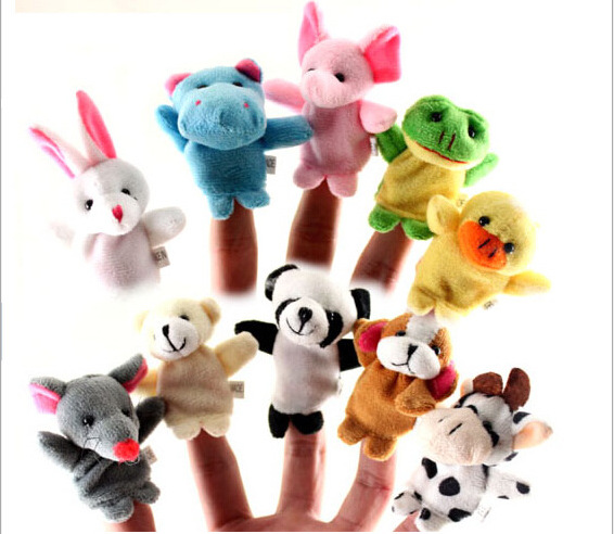 Finger Puppet Double Layer with Feet Animal Hand Puppet finger Doll Story Telling Helper Plush Toy Factory Spot Wholesale