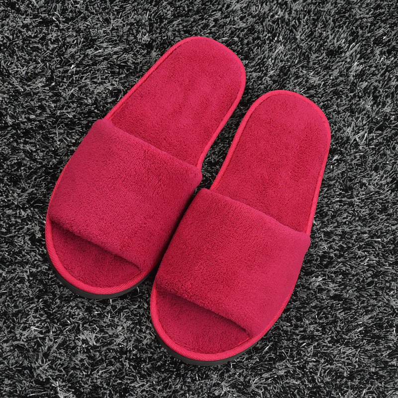 Hotel Pure White Coral Velvet Slippers Thick Bottom Non-Disposable Home Waiting Slippers 009