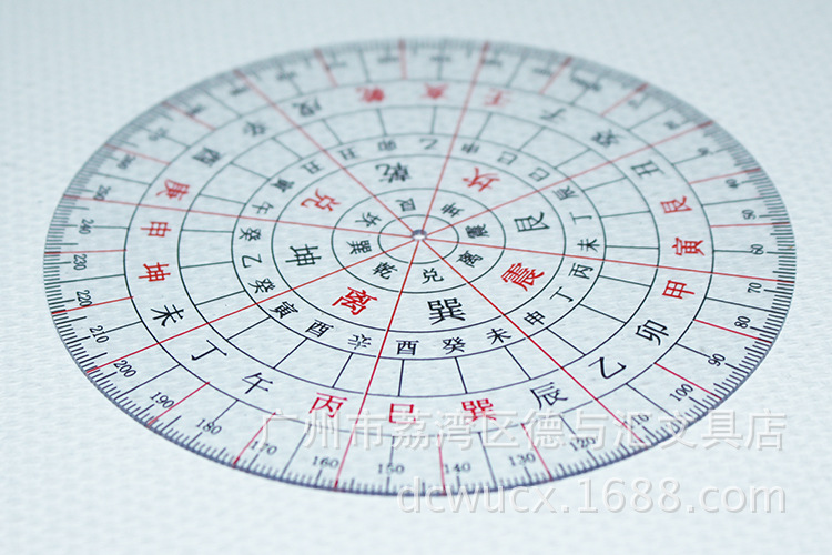 教学风水尺八卦尺 鲁班尺 看分水内行绘图尺 圆形风水尺 天文地理