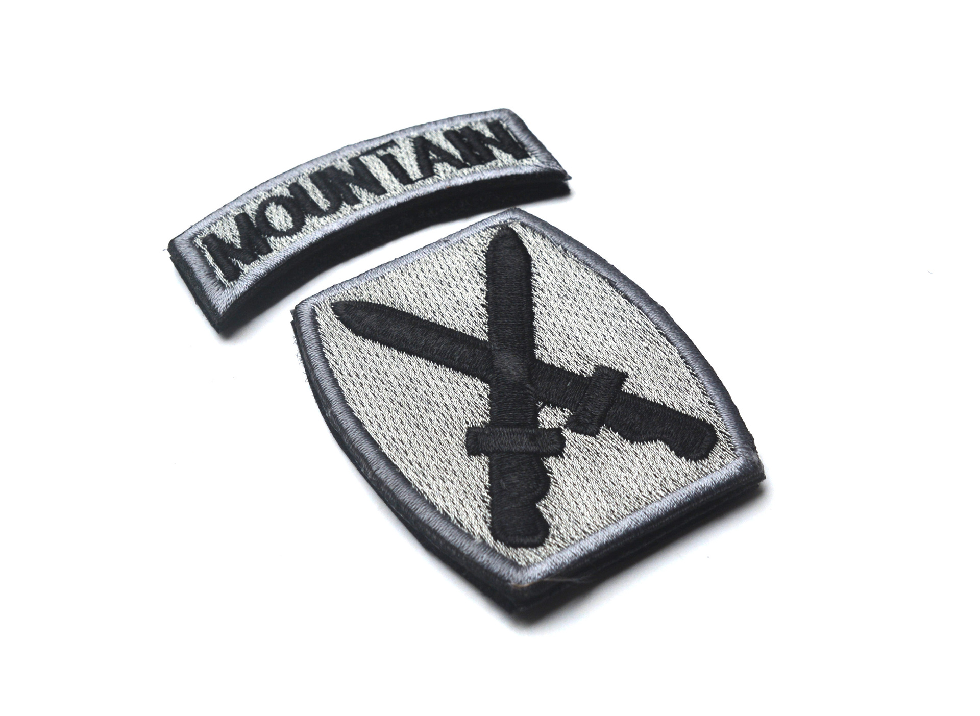 货源 美第十山地师短剑臂章及资质 刺绣魔术贴章 送毛面