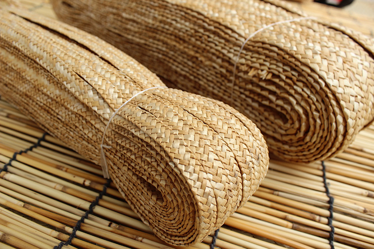 厂家直销 麦草辫草编工艺品 原料麦草麦秸辫七股辫草辫箱包原材料