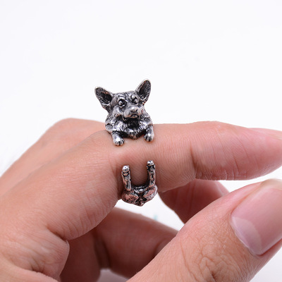 男士复古动物狗戒指 生肖合金狗指环 速卖通爆款饰品厂家批发定制