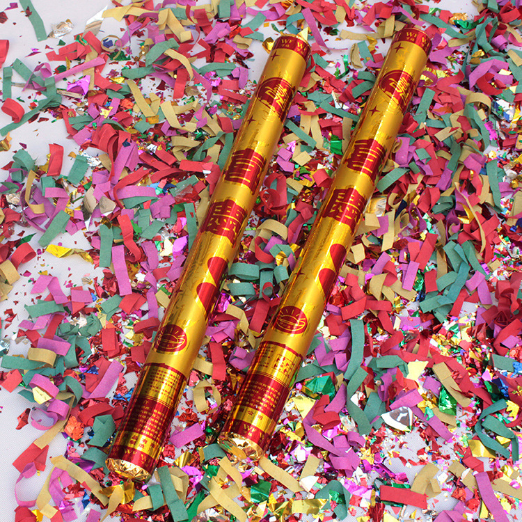 结婚婚礼现场手持礼宾花 庆典开业礼炮 金色喜庆礼花100cm