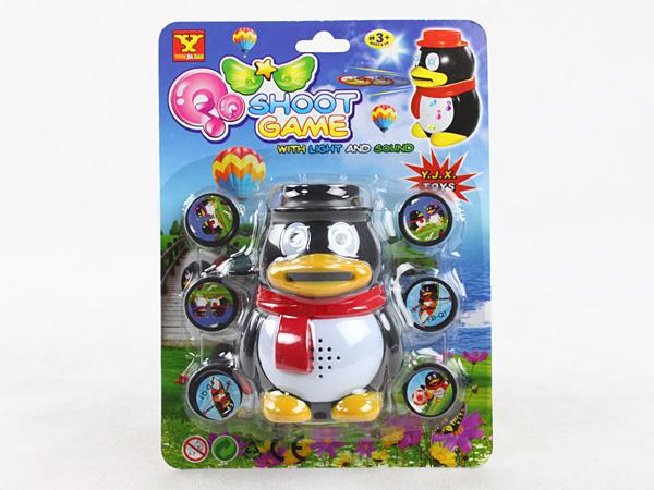 灯光音乐发射器配飞盘 灯光音乐企鹅发射器 qq发射器