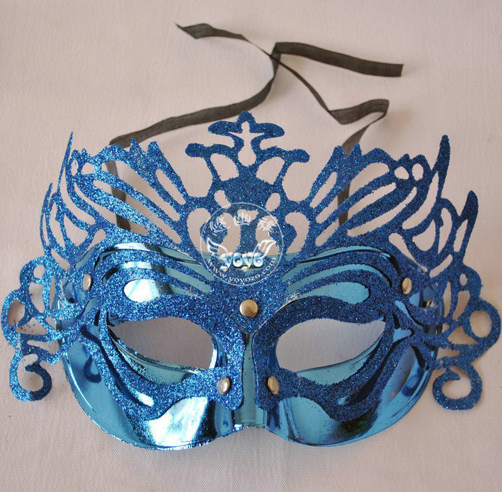 万圣节面具化妆舞会派对公主面具 半脸面具-金粉皇冠面具