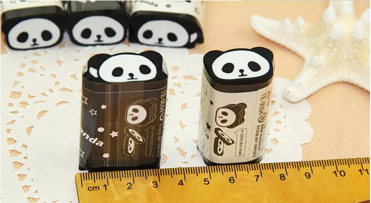 中国风创意文具熊猫造型橡皮天卓9094擦干净橡皮擦 学生奖品批发