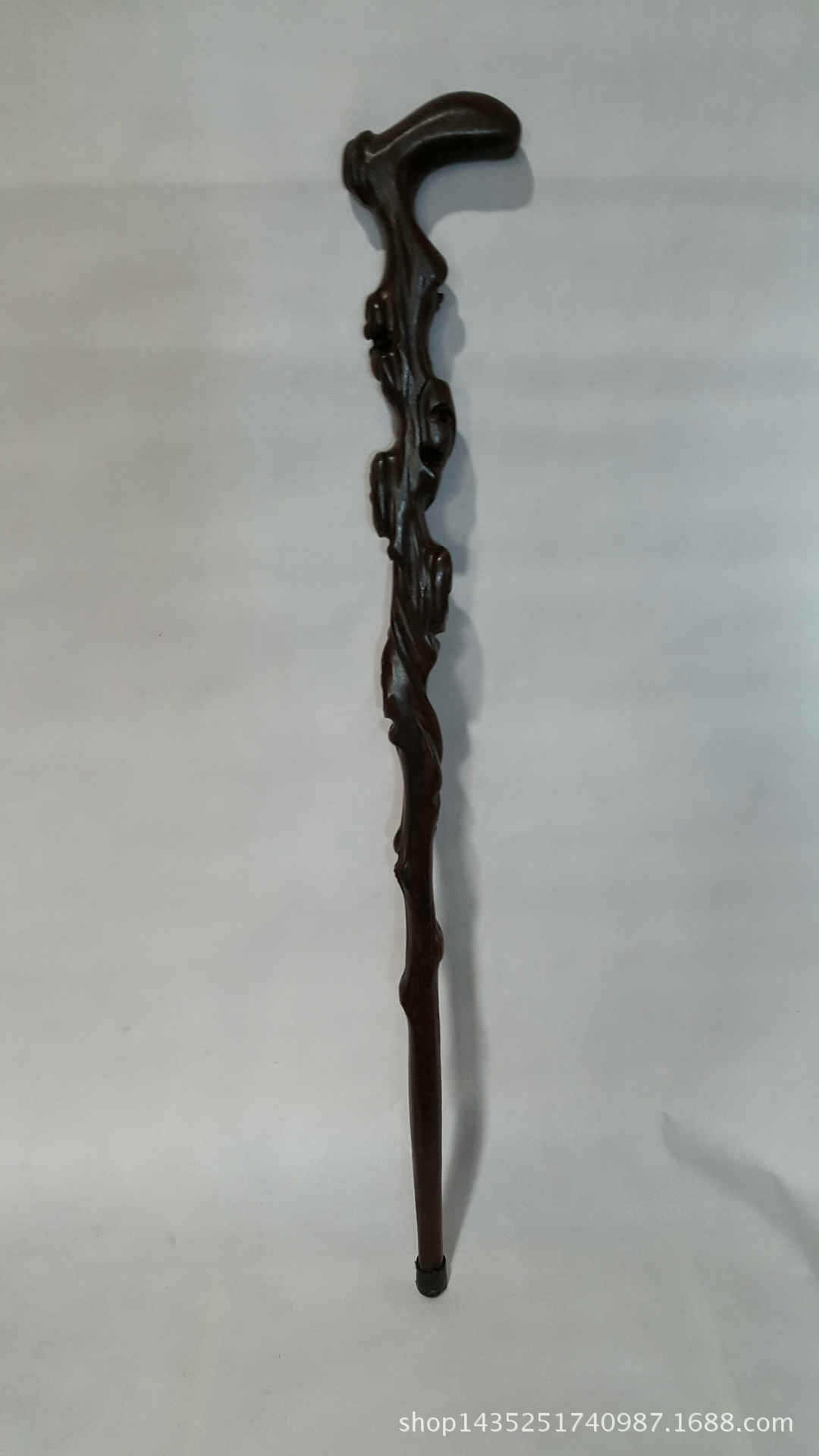 美雕工艺品 整料老树根喽空红木拐杖批发本