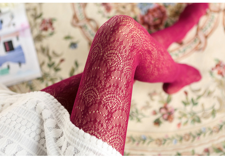 雕花凤尾网袜厂家公主蕾丝白色丝袜连裤袜加绒日系镂空网袜打底袜