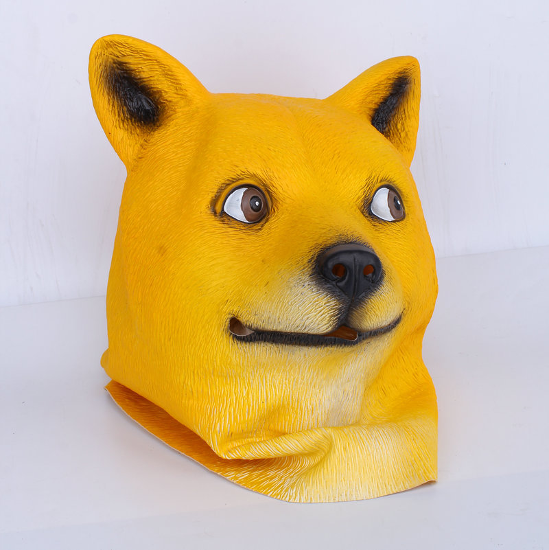 万圣节搞怪汪星人头套秋田犬神烦犬头套逗比doge表情汪呆萌犬cos