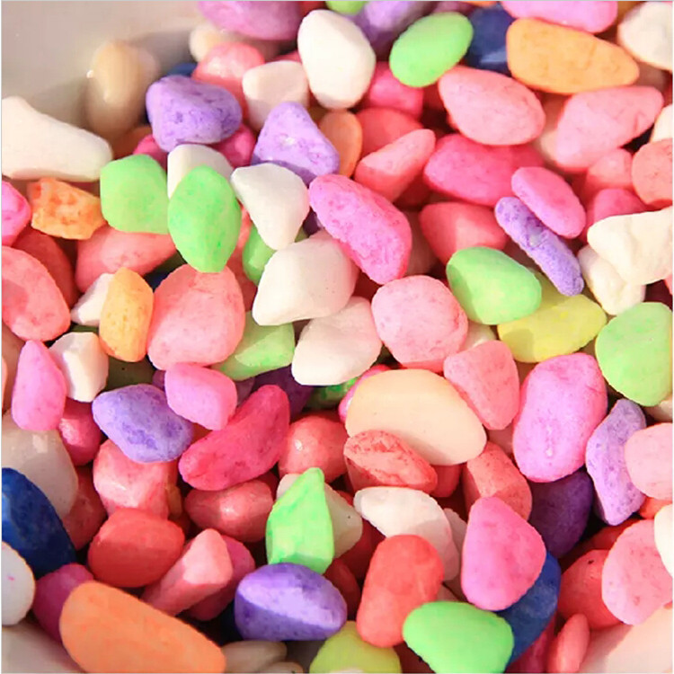 批发彩石子 鱼缸盆栽装饰彩色小石子 多肉植物铺面石 1斤