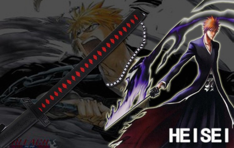 死神黑崎一护天锁月牙天冲斩月斩魄刀 cosplay动漫刀剑未开刃_金属工