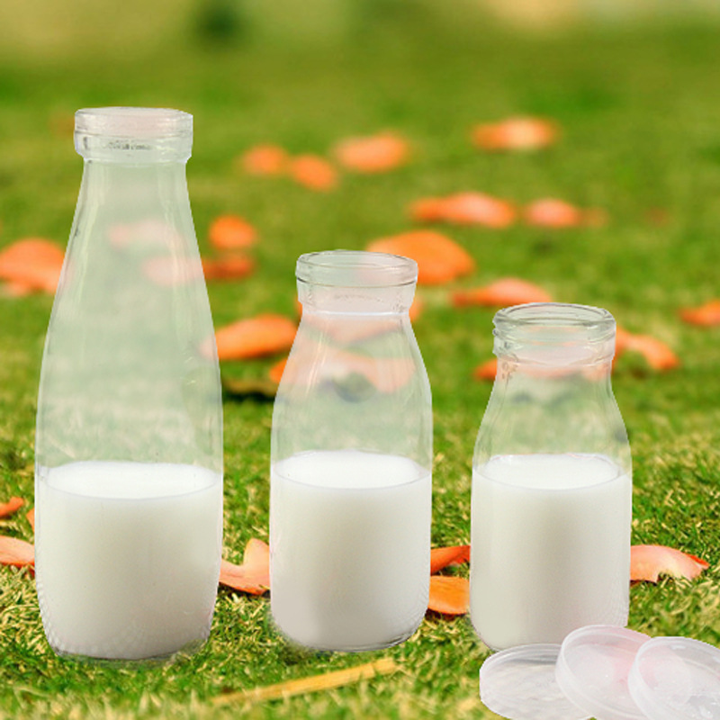 耐高温牛奶瓶 玻璃奶瓶 鲜奶瓶饮料瓶   奶吧专用瓶 烘焙模具瓶
