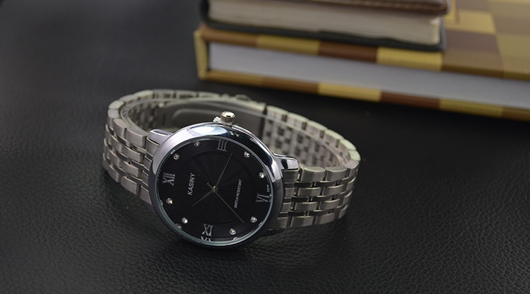 现货批发kasiny手表素材3d防水三针银色情侣手表中性腕表现货直供