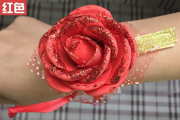 批发新娘伴娘手花手腕花 伴娘手花 姐妹手腕花 50个一包 整包售卖