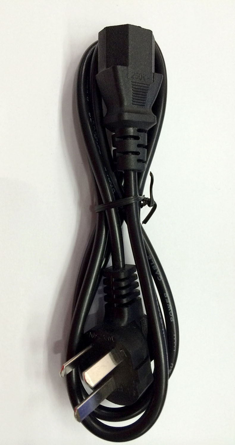 2米三芯小国标品尾主机电源线 笔记本显示适配器电源线