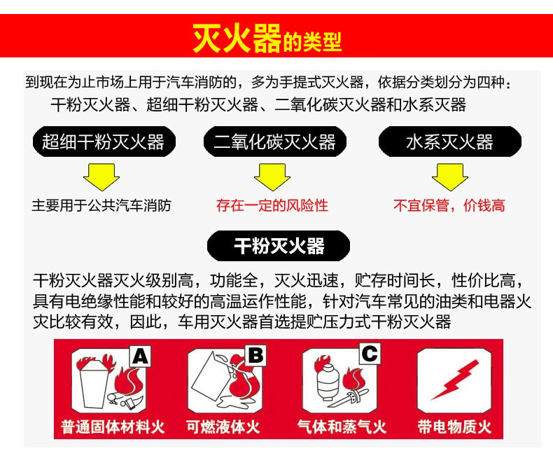 浙星牌手提式abc干粉灭火器2公斤kg消防灭火器材_义乌市华弛汽车用品