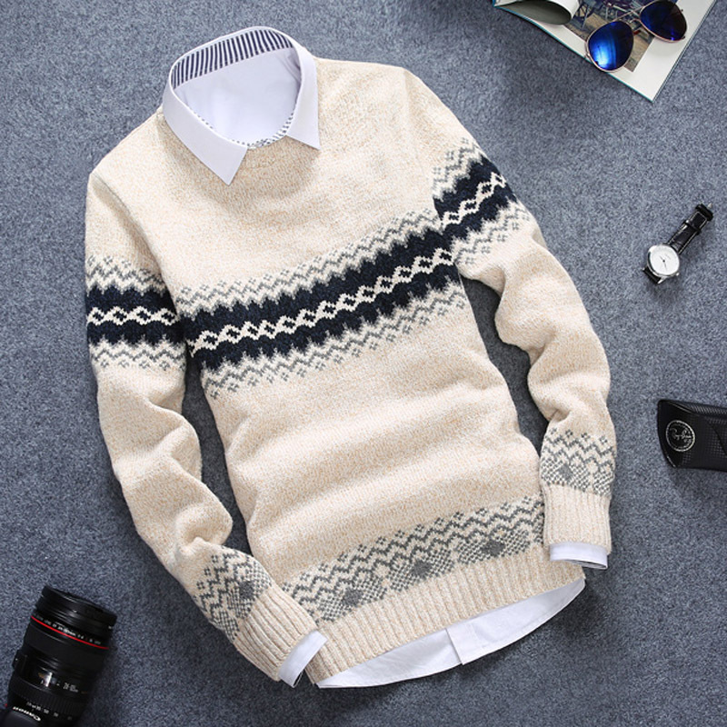 男装秋季新款男士毛衣圆领针织衫青年套头韩版毛线衣外套潮男秋装