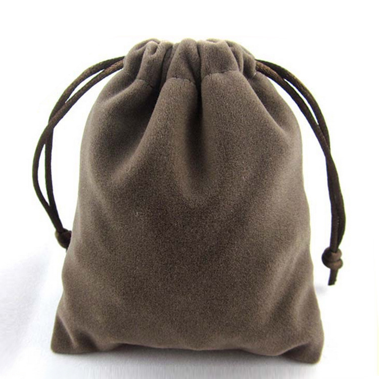 手提拉绳绒布袋 盘珠文玩包装绒布抽绳袋束口袋 束口小布袋收纳袋