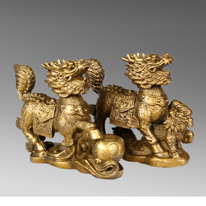 麒麟摆件 送子居家一对摆件装饰工艺品开业礼品