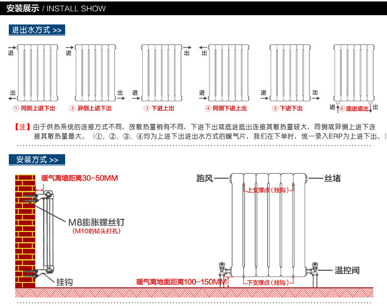 暖气片 家用 132*60 铜铝 复合 双水道 散热快 散热器 散热片