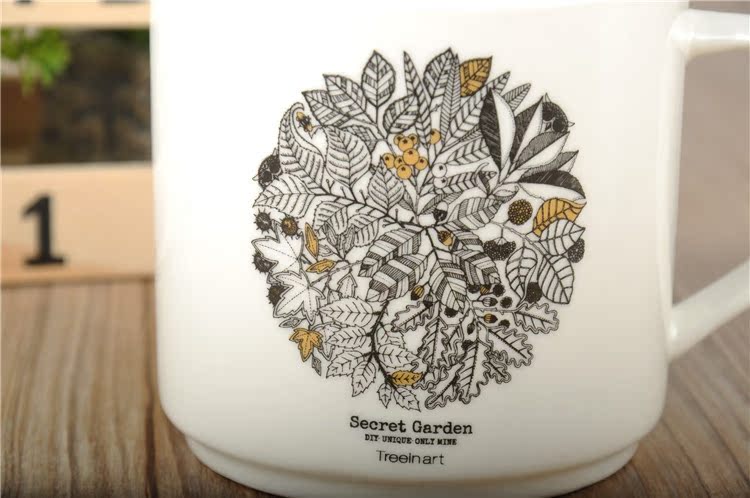 韩国时尚精品 青壹坊 -秘密花园 马克杯 咖啡杯牛奶杯早餐杯批发