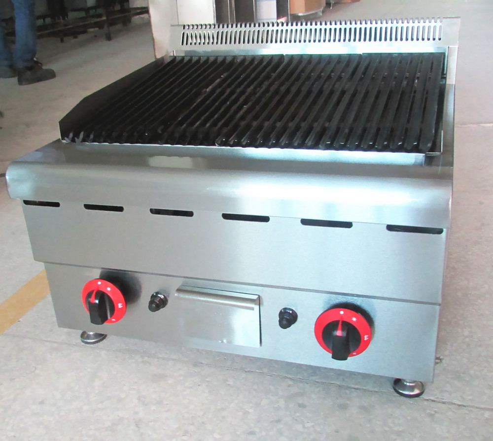 欧特 热销火山石烧烤炉 立式燃气火山石烧烤炉连柜座