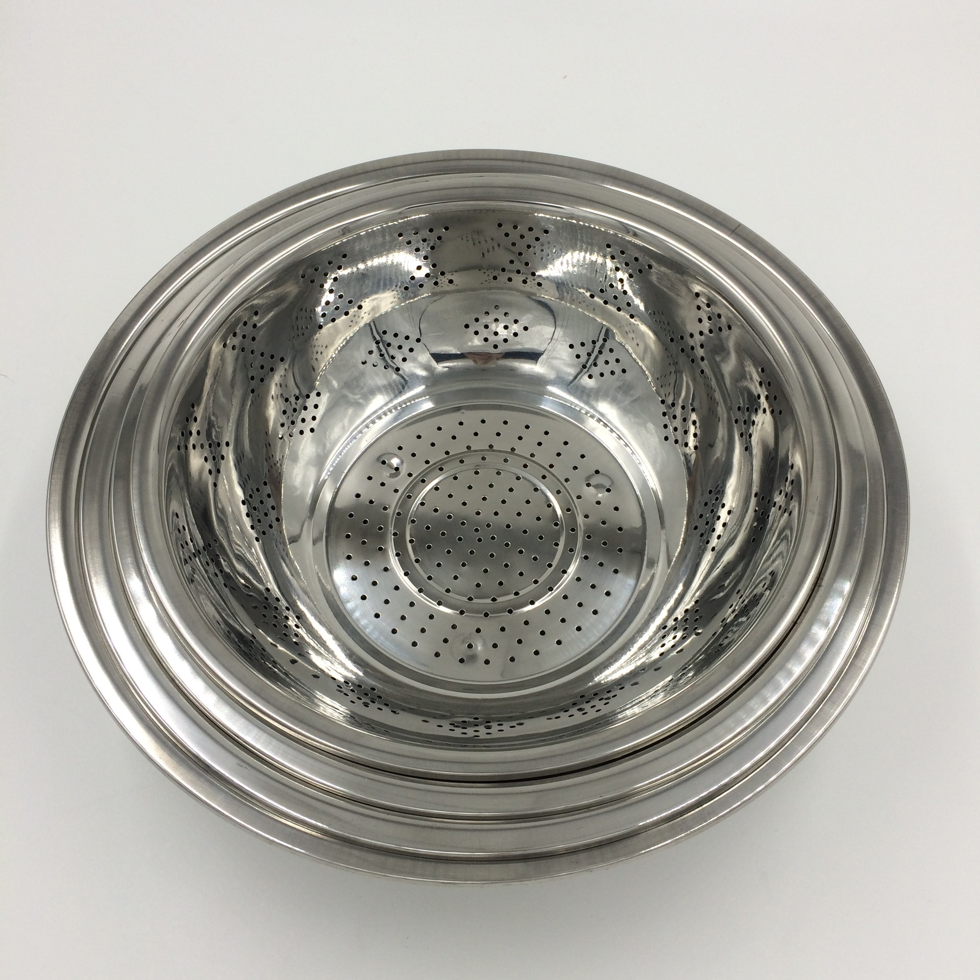 厂家不锈钢洗米筛加厚沥水盆淘米器滤水盆无磁 艾灸22cm 洗菜漏盆