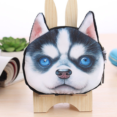 厂家直销 韩国创意原宿汪星人布艺零钱包狗狗零钱包手拿包