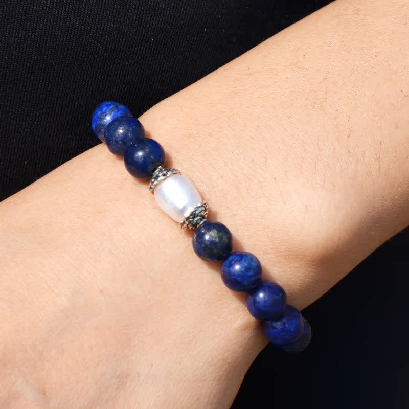 纯天然宝石正品 青金石手链民族风水晶手串 男士佛珠手链批发