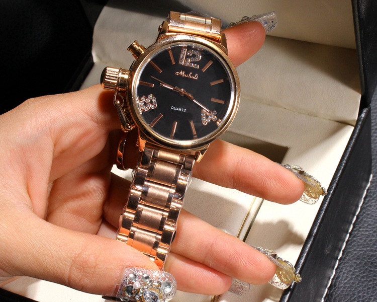 mashali/玛莎莉 简约时尚钢带女表 高档大气石英手表 批发