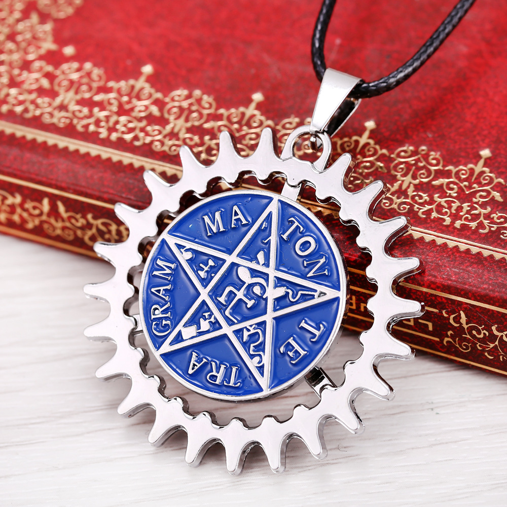 动漫周边 黑执事 奥多之眼 契约标志 360度可转动 吊坠皮绳项链