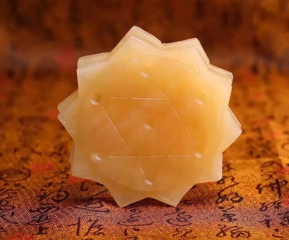 黄玉莲花七星阵摆件 七星阵元宝球摆件 摆件批发