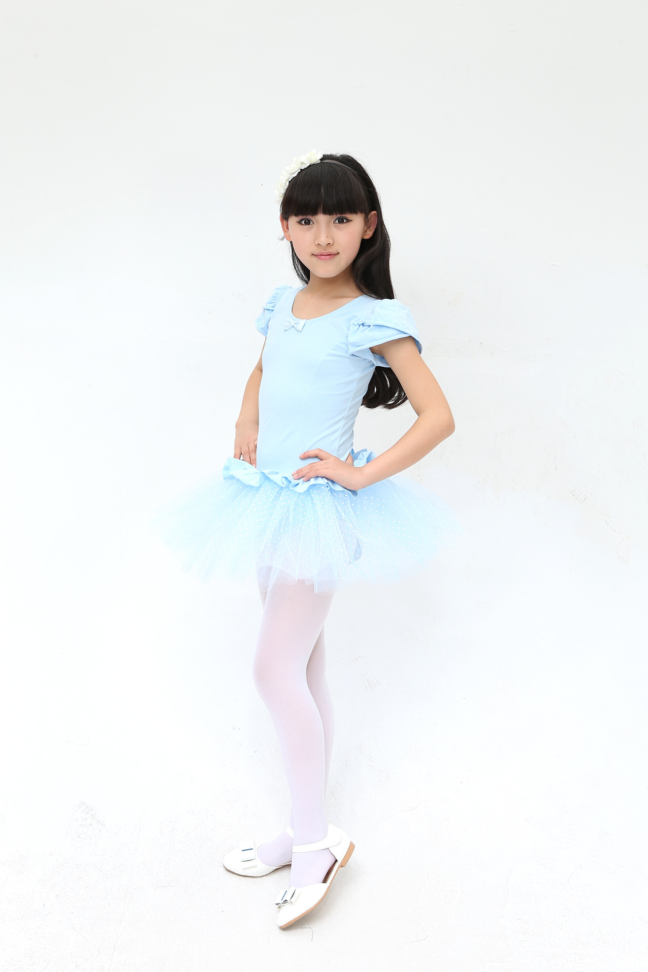 新品纯棉儿童舞蹈幼儿练功服 女童短袖芭蕾