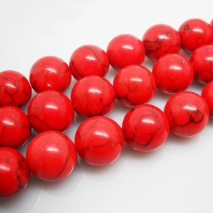 合成红松石半成品散珠 合成松石diy手工饰品配件