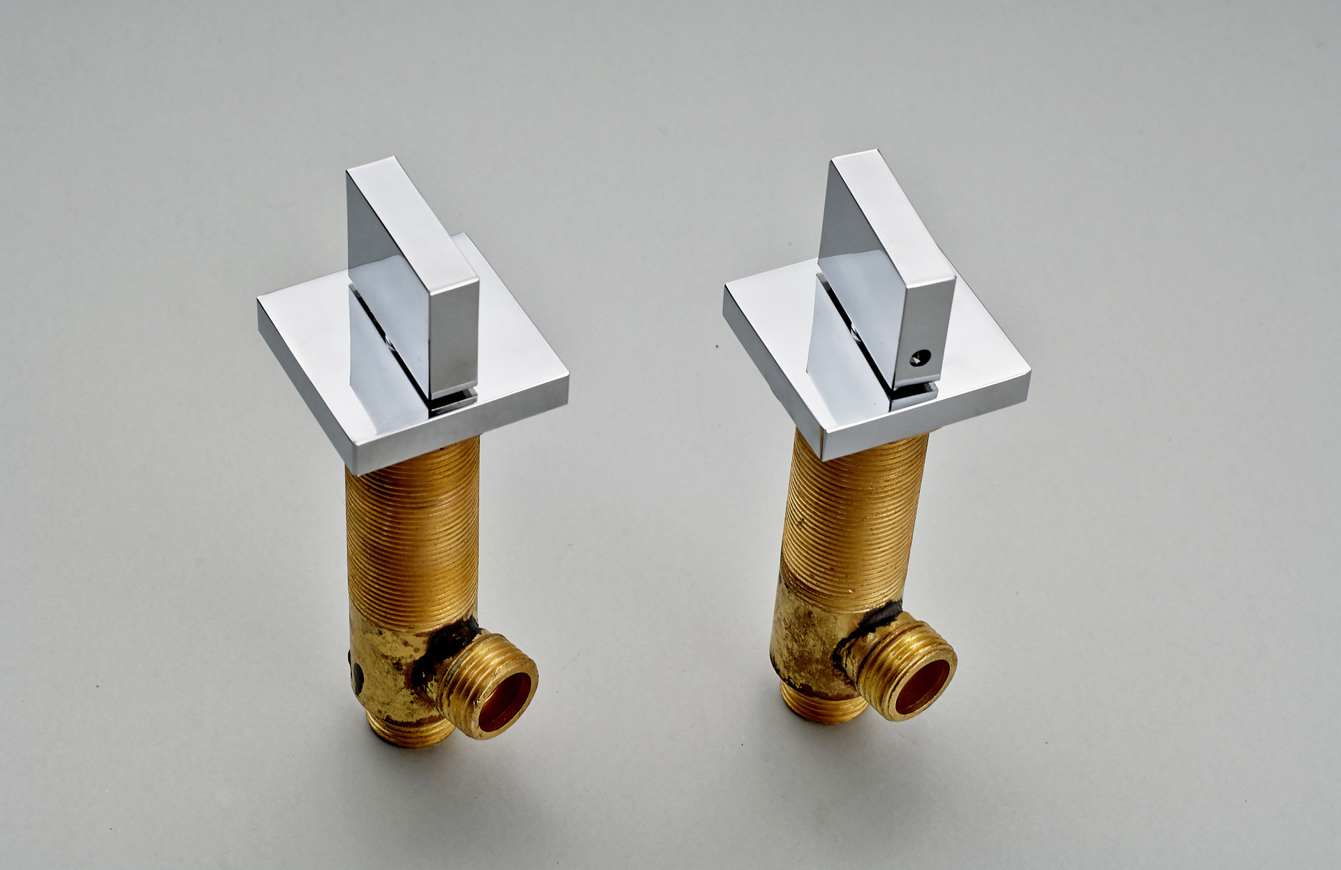 全铜分体面盆三孔 三套水龙头 扁管出水双把冷热水龙头 厂家直销