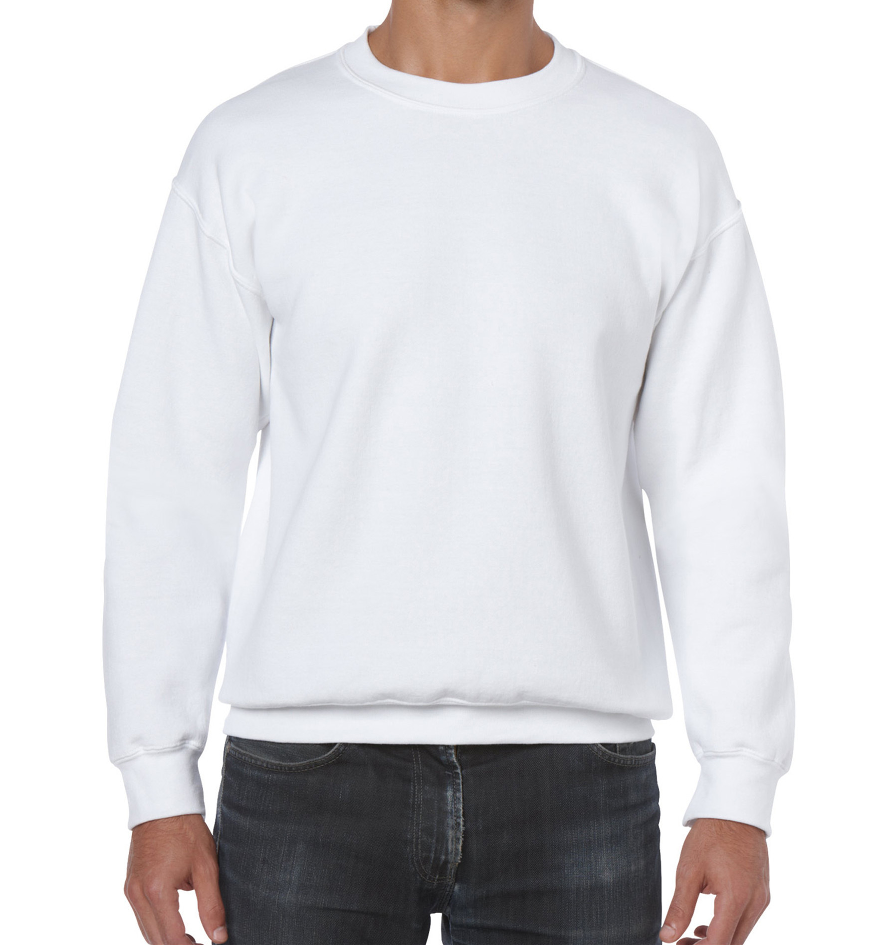 批发零售2016新款白色男士圆领涤棉卫衣套头绒衫