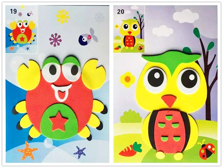 儿童3d立体贴画 24款diy贴画 卡通层层贴拼图早教eva贴画手工玩具