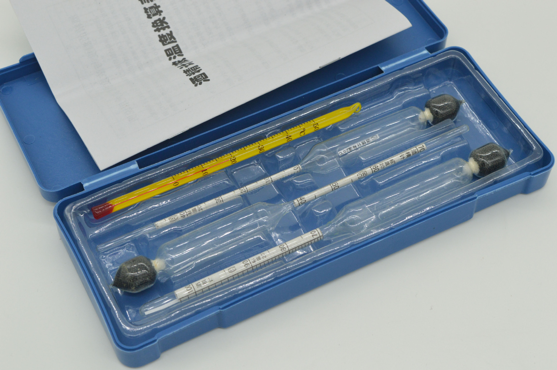 三支装白酒酒精计送温度计换算表测量0-100度白兰地帝伯仕外贸