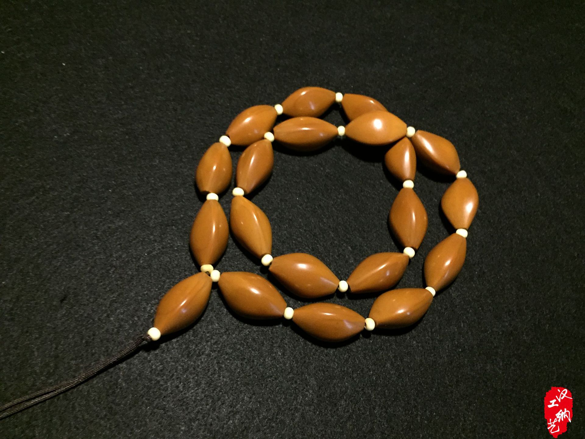 橄榄核雕圆珠三花大籽 素珠长串 橄榄核手串 男 橄榄胡手串 32mm