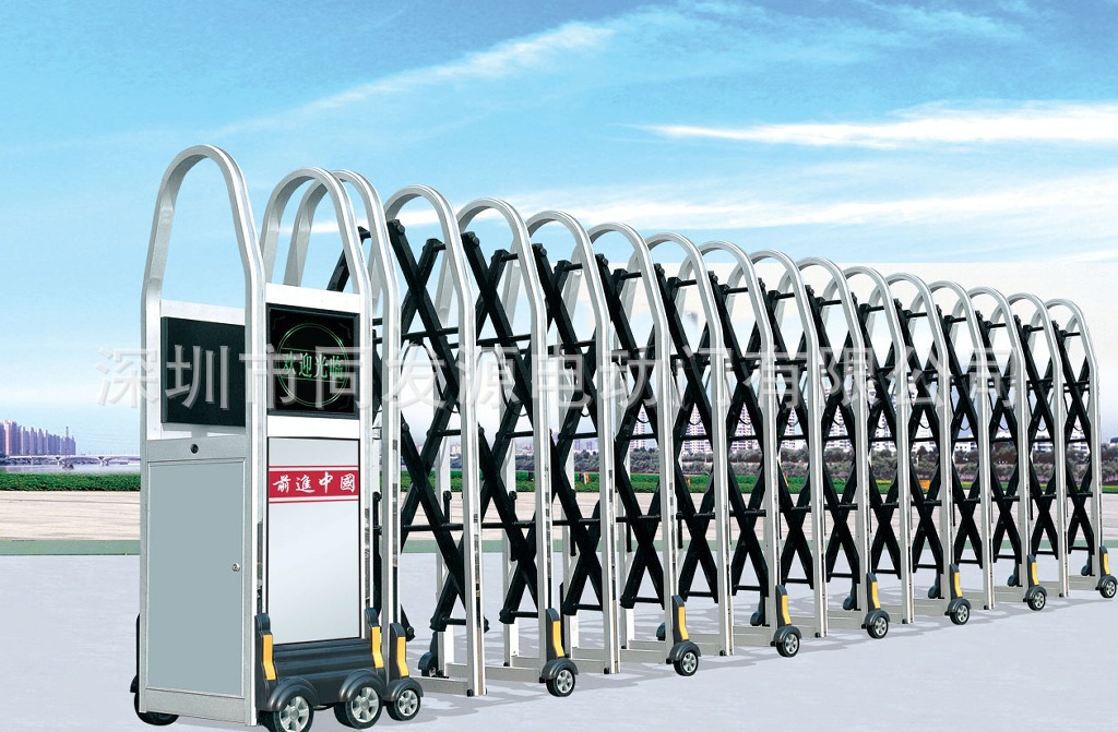 不锈钢电动伸缩门铝合金电动伸缩门学校厂房伸缩门厂家直销