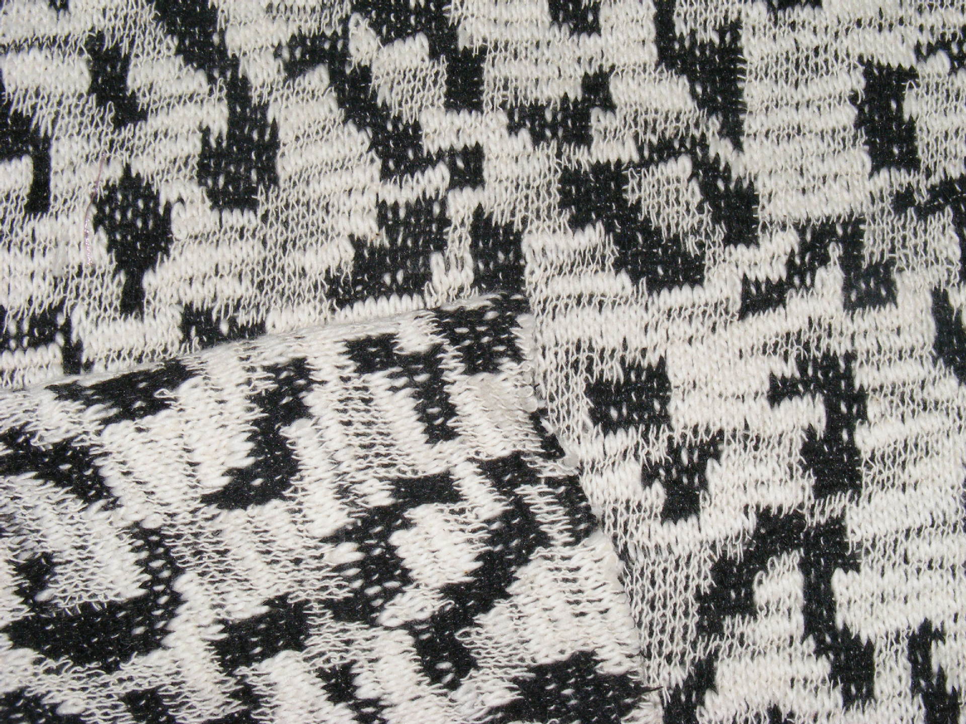 针织粗针提花面料 cvc豹纹花型单面提