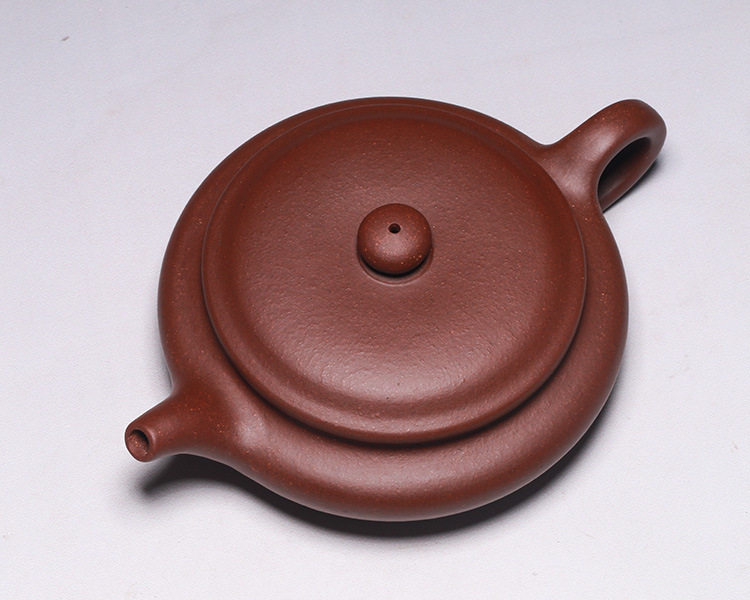 宜兴名家纯全手工紫砂壶【扁仿古】黄龙山原